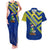 Saint Vincent and the Grenadines Christmas Couples Matching Tank Maxi Dress and Hawaiian Shirt with Parrot Playing Steelpan and Tropical Pattern Design - Wonder Print Shop