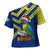 Saint Vincent and the Grenadines Christmas Cross Shoulder Shirt with Parrot Playing Steelpan and Tropical Pattern Design - Wonder Print Shop
