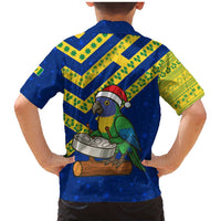 Saint Vincent and the Grenadines Christmas Family Matching Mermaid Dress and Hawaiian Shirt with Parrot Playing Steelpan and Tropical Pattern Design - Wonder Print Shop