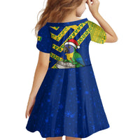 Saint Vincent and the Grenadines Christmas Family Matching Off The Shoulder Long Sleeve Dress and Hawaiian Shirt with Parrot Playing Steelpan and Tropical Pattern Design - Wonder Print Shop