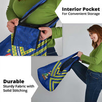 Saint Vincent and the Grenadines Christmas Grocery Bag with Parrot Playing Steelpan and Tropical Pattern Design - Wonder Print Shop