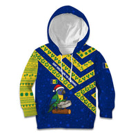Saint Vincent and the Grenadines Christmas Kid Hoodie with Parrot Playing Steelpan and Tropical Pattern Design - Wonder Print Shop