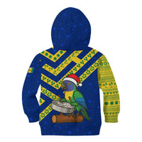 Saint Vincent and the Grenadines Christmas Kid Hoodie with Parrot Playing Steelpan and Tropical Pattern Design - Wonder Print Shop