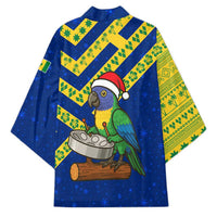 Saint Vincent and the Grenadines Christmas Kimono with Parrot Playing Steelpan and Tropical Pattern Design - Wonder Print Shop