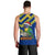 Saint Vincent and the Grenadines Christmas Men Tank Top with Parrot Playing Steelpan and Tropical Pattern Design - Wonder Print Shop