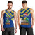 Saint Vincent and the Grenadines Christmas Men Tank Top with Parrot Playing Steelpan and Tropical Pattern Design - Wonder Print Shop