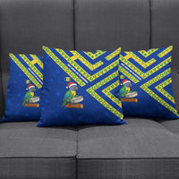 Saint Vincent and the Grenadines Christmas Pillow Cover with Parrot Playing Steelpan and Tropical Pattern Design - Wonder Print Shop