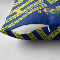 Saint Vincent and the Grenadines Christmas Pillow Cover with Parrot Playing Steelpan and Tropical Pattern Design - Wonder Print Shop