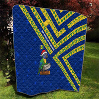 Saint Vincent and the Grenadines Christmas Quilt with Parrot Playing Steelpan and Tropical Pattern Design - Wonder Print Shop