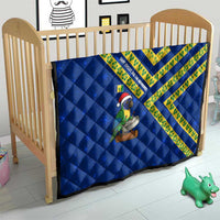 Saint Vincent and the Grenadines Christmas Quilt with Parrot Playing Steelpan and Tropical Pattern Design - Wonder Print Shop