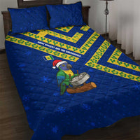 Saint Vincent and the Grenadines Christmas Quilt Bed Set with Parrot Playing Steelpan and Tropical Pattern Design - Wonder Print Shop