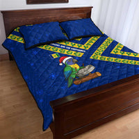 Saint Vincent and the Grenadines Christmas Quilt Bed Set with Parrot Playing Steelpan and Tropical Pattern Design - Wonder Print Shop