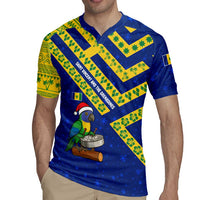 Saint Vincent and the Grenadines Christmas Rugby Jersey with Parrot Playing Steelpan and Tropical Pattern Design - Wonder Print Shop