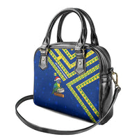 Saint Vincent and the Grenadines Christmas Shoulder Handbag with Parrot Playing Steelpan and Tropical Pattern Design - Wonder Print Shop