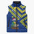Saint Vincent and the Grenadines Christmas Sleeveless Puffer Jacket with Parrot Playing Steelpan and Tropical Pattern Design - Wonder Print Shop