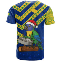 Saint Vincent and the Grenadines Christmas T Shirt with Parrot Playing Steelpan and Tropical Pattern Design - Wonder Print Shop