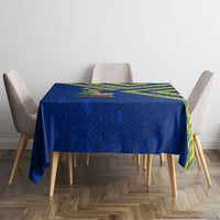 Saint Vincent and the Grenadines Christmas Tablecloth with Parrot Playing Steelpan and Tropical Pattern Design - Wonder Print Shop