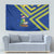 Saint Vincent and the Grenadines Christmas Tapestry with Parrot Playing Steelpan and Tropical Pattern Design - Wonder Print Shop