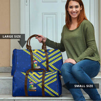 Saint Vincent and the Grenadines Christmas Travel Bag with Parrot Playing Steelpan and Tropical Pattern Design - Wonder Print Shop