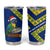Saint Vincent and the Grenadines Christmas Tumbler Cup with Parrot Playing Steelpan and Tropical Pattern Design - Wonder Print Shop
