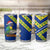 Saint Vincent and the Grenadines Christmas Tumbler Cup with Parrot Playing Steelpan and Tropical Pattern Design - Wonder Print Shop