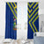 Saint Vincent and the Grenadines Christmas Window Curtain with Parrot Playing Steelpan and Tropical Pattern Design - Wonder Print Shop