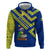 Saint Vincent and the Grenadines Christmas Zip Hoodie with Parrot Playing Steelpan and Tropical Pattern Design - Wonder Print Shop