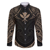 Polynesian Hawaii Tattoo Family Matching Off Shoulder Long Sleeve Dress and Hawaiian Shirt - Wonder Print Shop