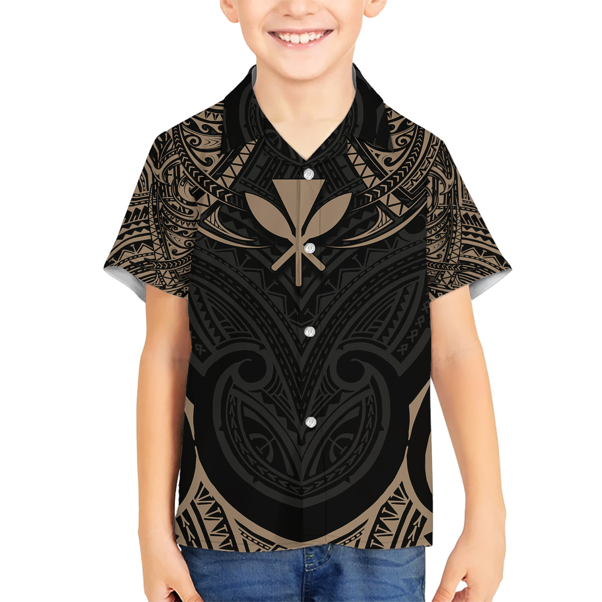 Polynesian Hawaii Tattoo Kid Hawaiian Shirt - Wonder Print Shop