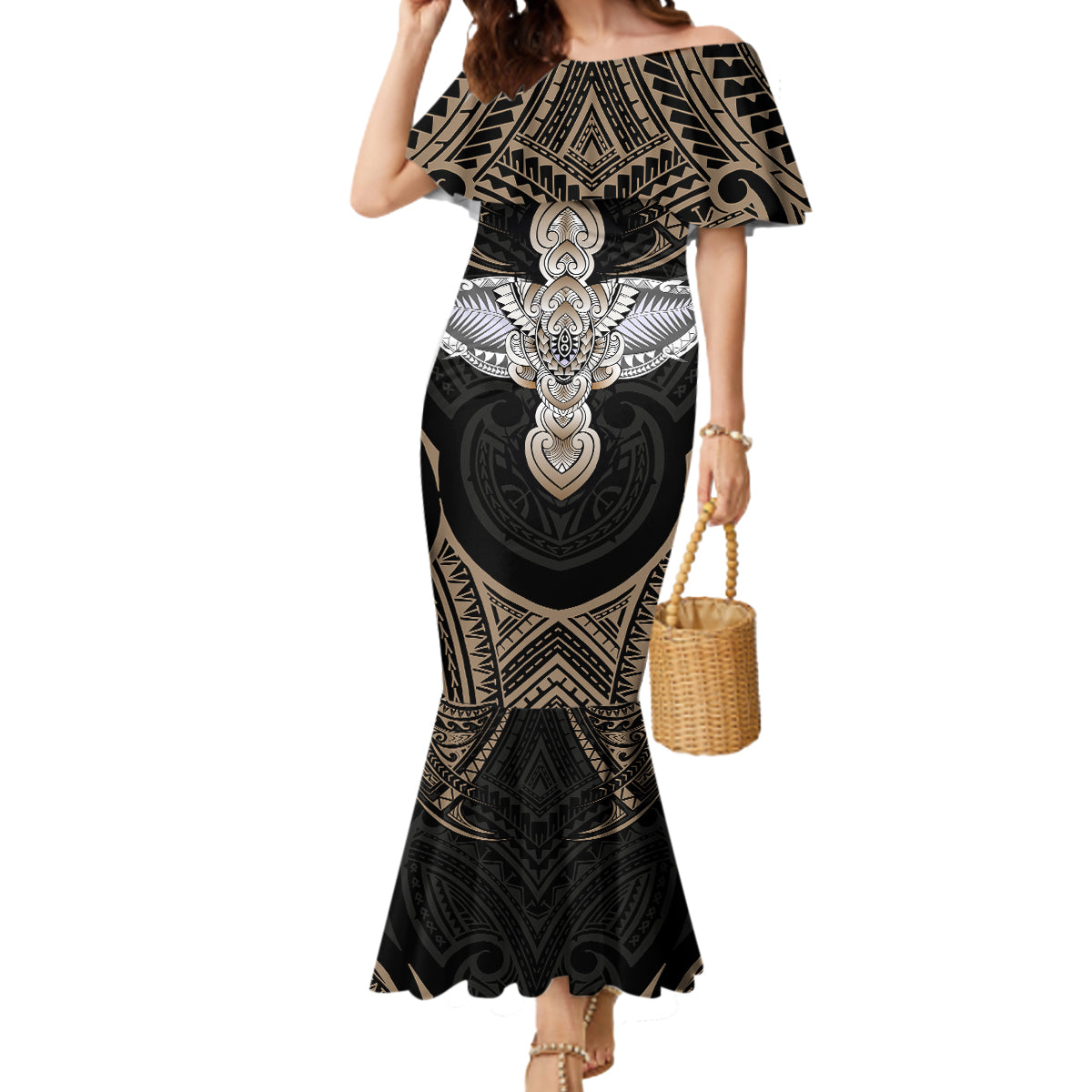 Polynesian Hawaii Tattoo Mermaid Dress - Wonder Print Shop