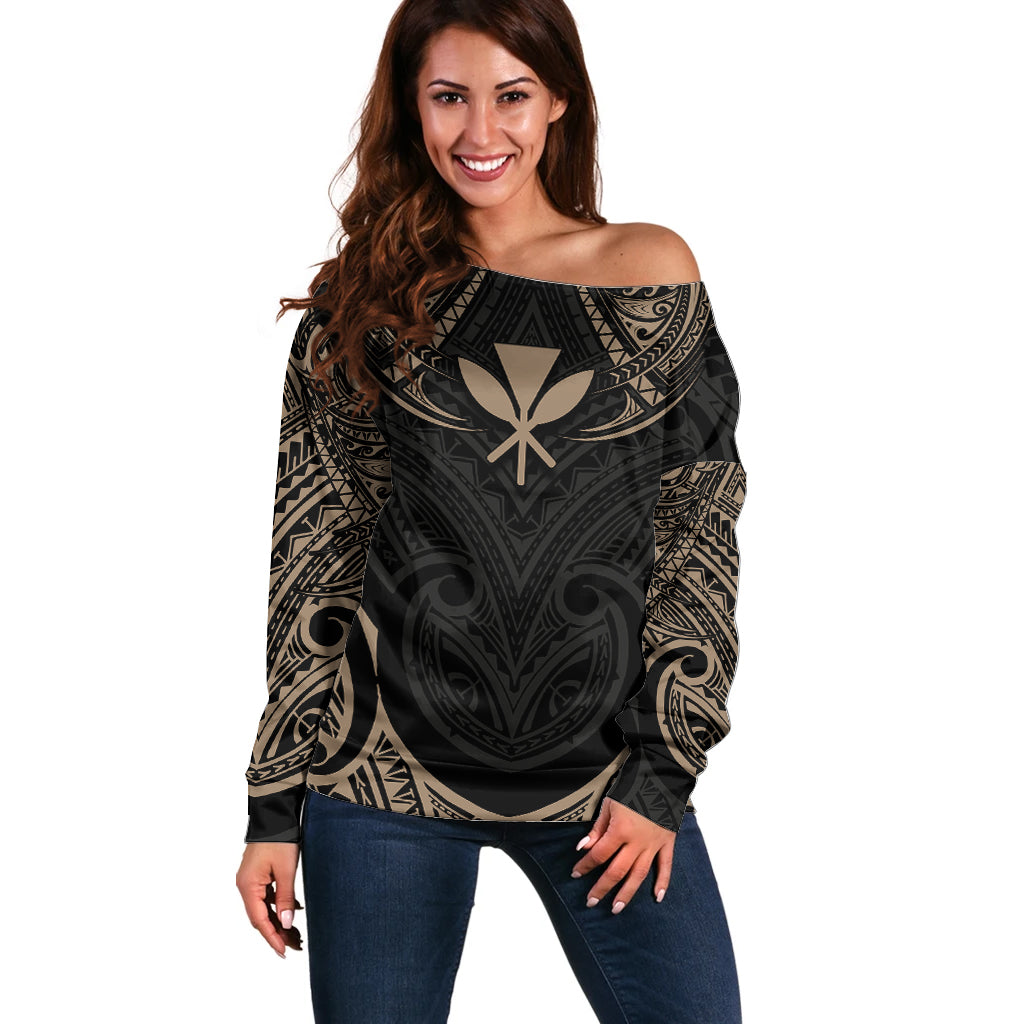 Polynesian Hawaii Tattoo Off Shoulder Sweater - Wonder Print Shop