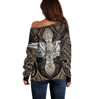 Polynesian Hawaii Tattoo Off Shoulder Sweater - Wonder Print Shop