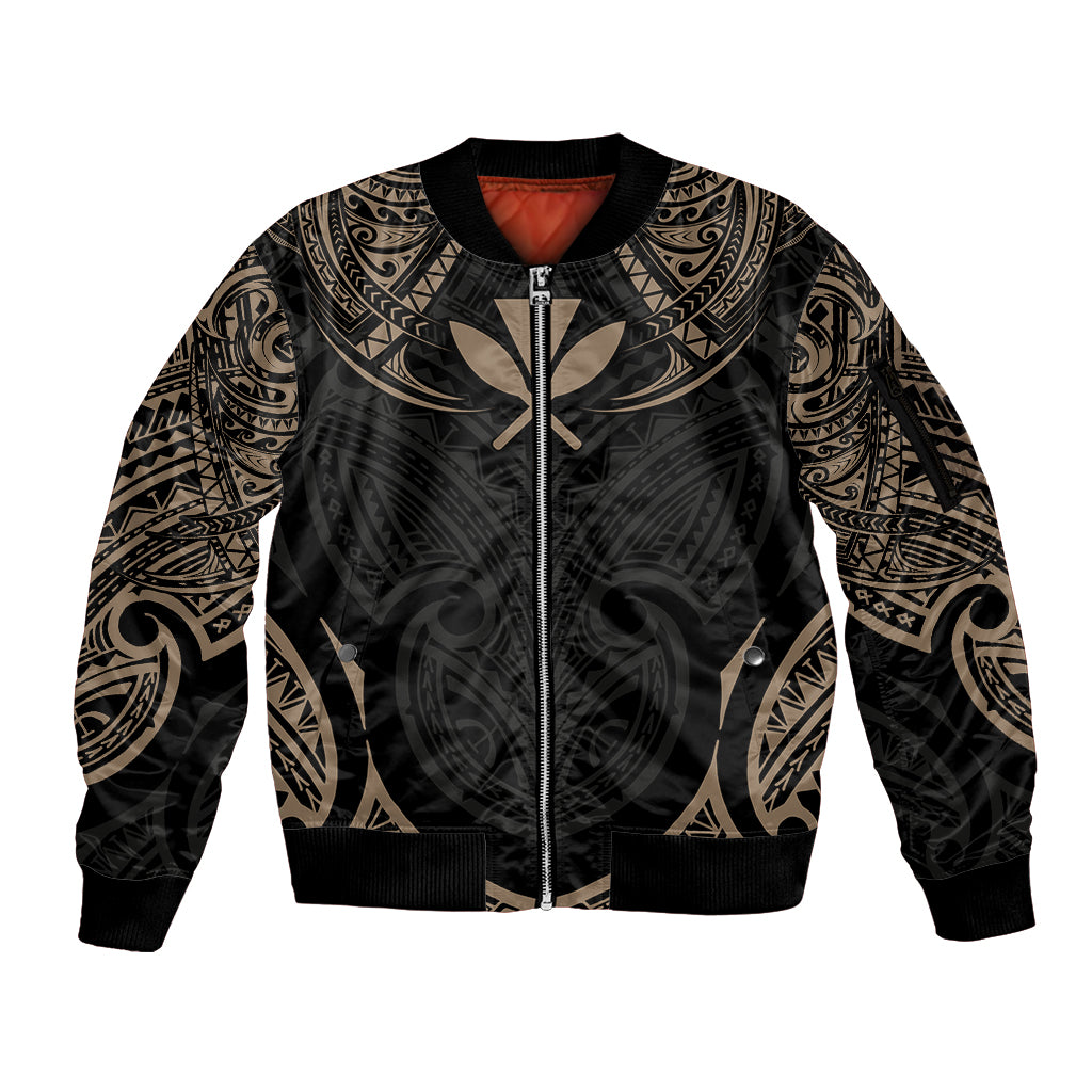 Polynesian Hawaii Tattoo Sleeve Zip Bomber Jacket - Wonder Print Shop