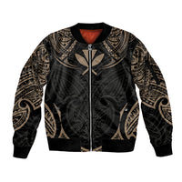 Polynesian Hawaii Tattoo Sleeve Zip Bomber Jacket - Wonder Print Shop
