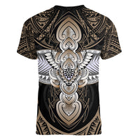 Polynesian Hawaii Tattoo Women V Neck T Shirt - Wonder Print Shop