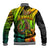 Hawaii Baseball Jacket Polynesian Fish Hook and Hibiscus Flowers with Gradient Pattern - Wonder Print Shop