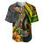 Hawaii Baseball Jersey Polynesian Fish Hook and Hibiscus Flowers with Gradient Pattern - Wonder Print Shop