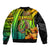 Hawaii Bomber Jacket Polynesian Fish Hook and Hibiscus Flowers with Gradient Pattern - Wonder Print Shop