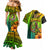 Hawaii Couples Matching Mermaid Dress and Hawaiian Shirt Polynesian Fish Hook and Hibiscus Flowers with Gradient Pattern - Wonder Print Shop