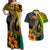 Hawaii Couples Matching Off Shoulder Maxi Dress and Hawaiian Shirt Polynesian Fish Hook and Hibiscus Flowers with Gradient Pattern - Wonder Print Shop