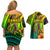 Hawaii Couples Matching Off Shoulder Short Dress and Hawaiian Shirt Polynesian Fish Hook and Hibiscus Flowers with Gradient Pattern - Wonder Print Shop