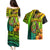 Hawaii Couples Matching Puletasi Dress and Hawaiian Shirt Polynesian Fish Hook and Hibiscus Flowers with Gradient Pattern - Wonder Print Shop