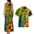 Hawaii Couples Matching Tank Maxi Dress and Hawaiian Shirt Polynesian Fish Hook and Hibiscus Flowers with Gradient Pattern - Wonder Print Shop