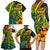Hawaii Family Matching Long Sleeve Bodycon Dress and Hawaiian Shirt Polynesian Fish Hook and Hibiscus Flowers with Gradient Pattern - Wonder Print Shop