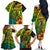 Hawaii Family Matching Off Shoulder Long Sleeve Dress and Hawaiian Shirt Polynesian Fish Hook and Hibiscus Flowers with Gradient Pattern - Wonder Print Shop