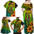 Hawaii Family Matching Off Shoulder Maxi Dress and Hawaiian Shirt Polynesian Fish Hook and Hibiscus Flowers with Gradient Pattern - Wonder Print Shop