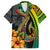 Hawaii Family Matching Off Shoulder Maxi Dress and Hawaiian Shirt Polynesian Fish Hook and Hibiscus Flowers with Gradient Pattern - Wonder Print Shop
