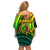 Hawaii Family Matching Off Shoulder Short Dress and Hawaiian Shirt Polynesian Fish Hook and Hibiscus Flowers with Gradient Pattern - Wonder Print Shop