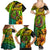 Hawaii Family Matching Summer Maxi Dress and Hawaiian Shirt Polynesian Fish Hook and Hibiscus Flowers with Gradient Pattern - Wonder Print Shop