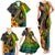 Hawaii Family Matching Tank Maxi Dress and Hawaiian Shirt Polynesian Fish Hook and Hibiscus Flowers with Gradient Pattern - Wonder Print Shop